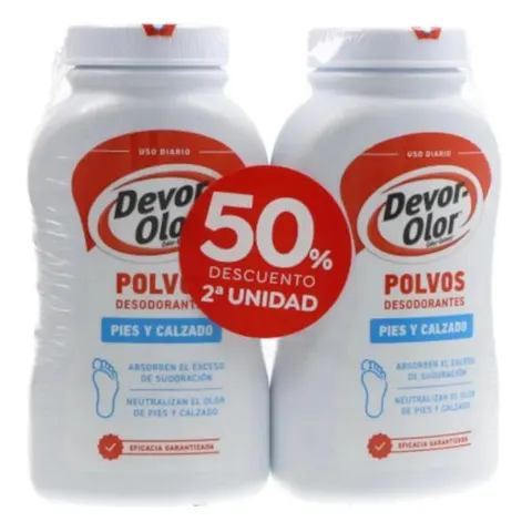 DEVOR OLOR Desodorante Pies Polvos 2 X100 g – imagen 1
