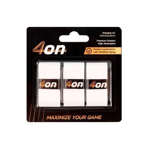 4on Premium Comfort Overgrip -3pcs- Blanco – imagen 1