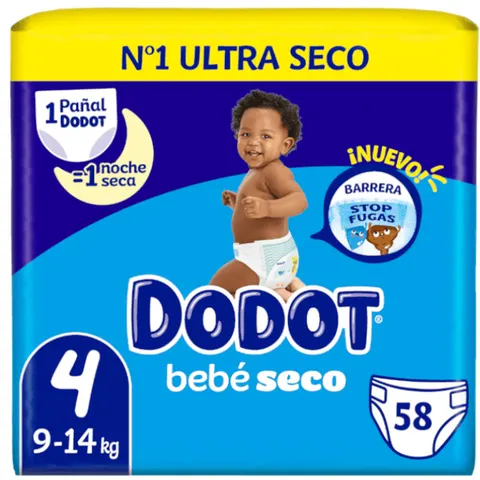 dodot Bebé Seco T4 9-14 Kgs 58 uds – imagen 1