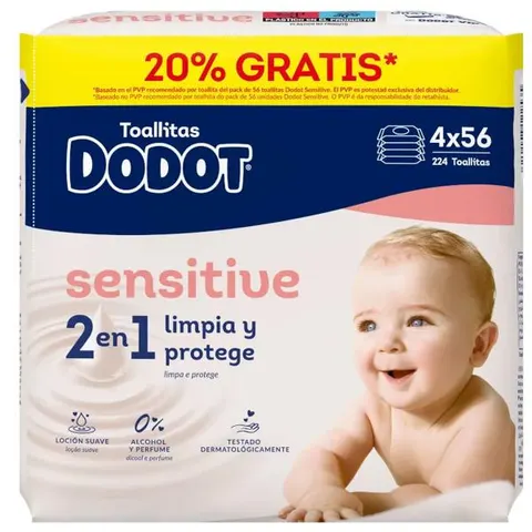 Dodot Toallitas Sensitive 4x56 uds – imagen 1
