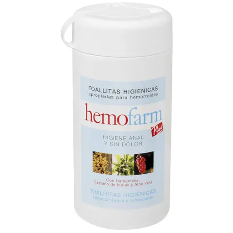 Hemofarm toallitas plus bote 60 un – imagen 1