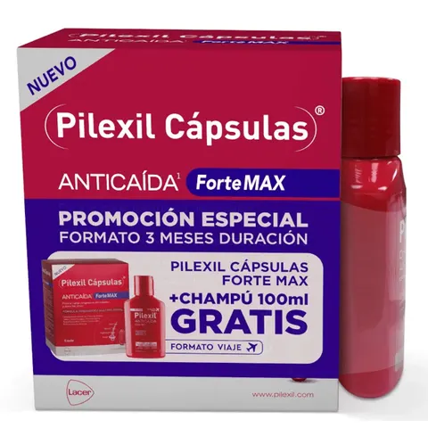 Pilexil Pack Forte Max 90caps + Champú 100ml – imagen 1
