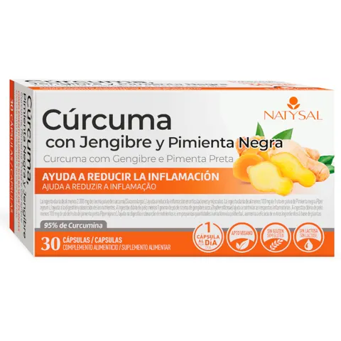 Natysal Curcuma + Jengibre + Pimienta 30 Caps – imagen 1