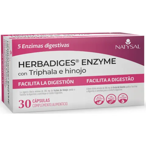 Natysal Herbadiges Enzyme 30 caps – imagen 1