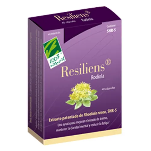 100% Natural Resiliens Rodiola 40 Cápsulas – imagen 1
