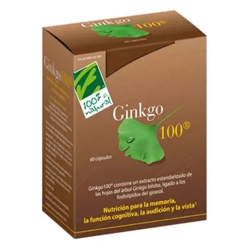 100% Natural Ginkgo100 60 Cápsulas – imagen 1