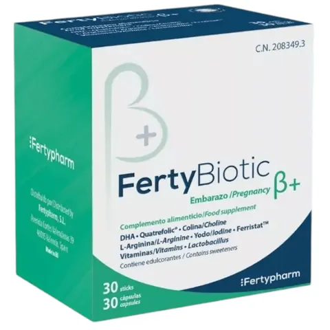 Fertypharm fertybiotic embarazo beta 30 sticks + 30 caps – imagen 1