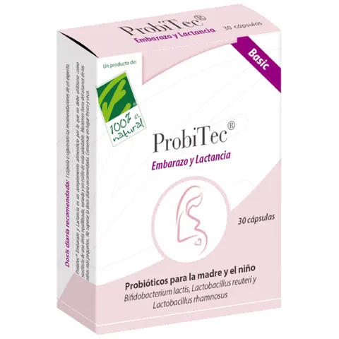 100% Natural ProBitec Embarazo y Lactancia Basic 30 Cápsulas – imagen 1