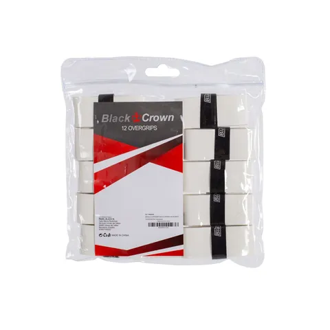 Bolsa 12 Overgrips Lisos Black Crown Blancos – imagen 1