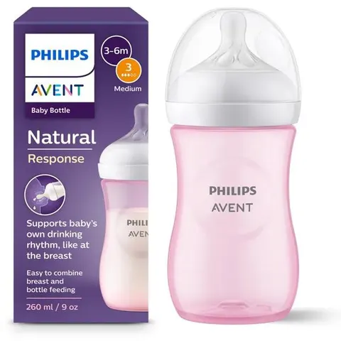 Philips Avent Natural Response Biberon rosa da 1+ mesi – 260 ml – immagine 1