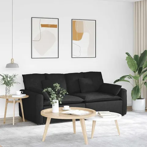 vidaXL Canapé modulable avec coussins noirs – 641335 – image 1