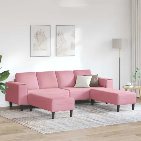 vidaXL Canapé de salon 3 pc Rose – image 1