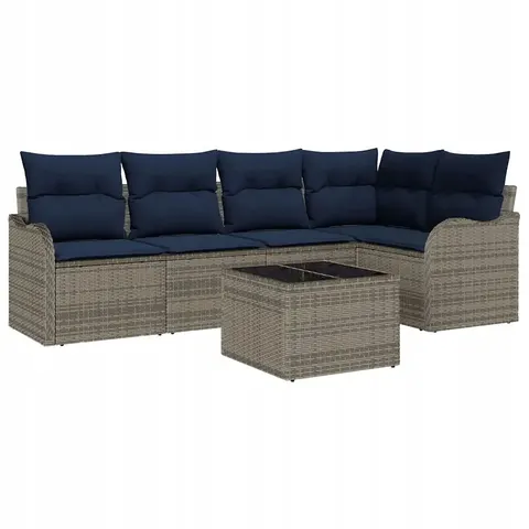 vidaXL Ensemble de canapé de jardin Gris polyrotin – 953018 – image 1