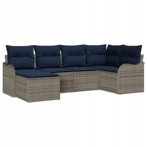 vidaXL Ensemble de canapé de jardin Gris polyrotin – 953612 – image 1