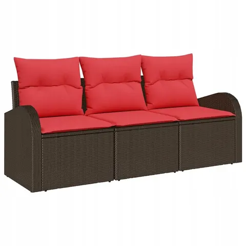vidaXL Ensemble de canapé de jardin Marron polyrotin – 954909 – image 1