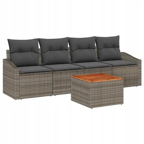 vidaXL Ensemble de canapé de jardin 5 pc Gris polyrotin – 367020 – image 1