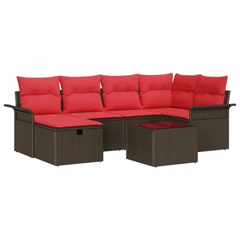 vidaXL Ensemble de canapé de jardin 7 pc Poly rotin – 403445 – image 1