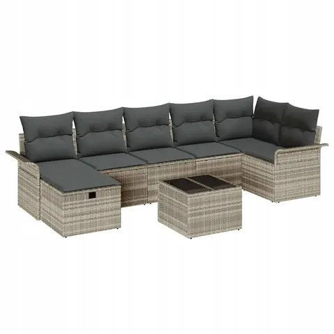 vidaXL Ensemble de canapé de jardin 8 pc Poly rotin – 403629 – image 1
