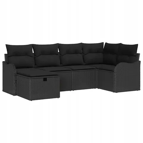 vidaXL Ensemble de canapé de jardin 6 pc Poly rotin – 404336 – image 1