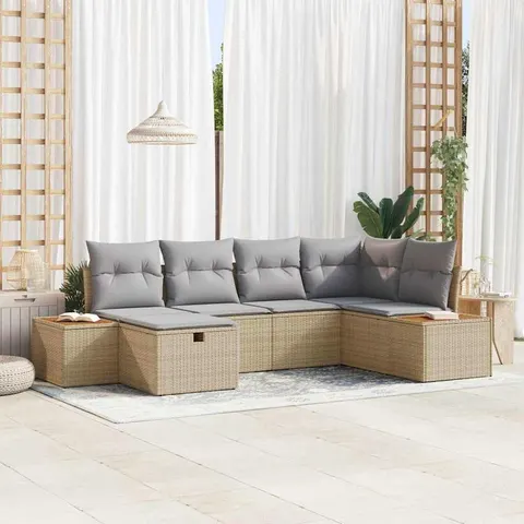 vidaXL Ensemble de canapé de jardin Beige polyrotin – 410832 – image 1