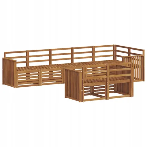 vidaXL Ensemble de canapés d'extérieur 8 pc 8 place Naturel – 530684 – image 1