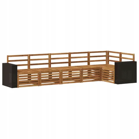 vidaXL Ensemble de canapés d'extérieur 6 pc 6 place Naturel – 691590 – image 1