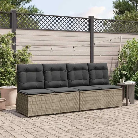 vidaXL Canapé de jardin Gris polyrotin – image 1