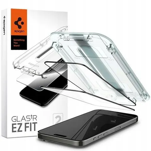 Spigen EZ Fit GLAS.tR iPhone 15 Pro Screen Protector Clear (2-Pack) – afbeelding 1