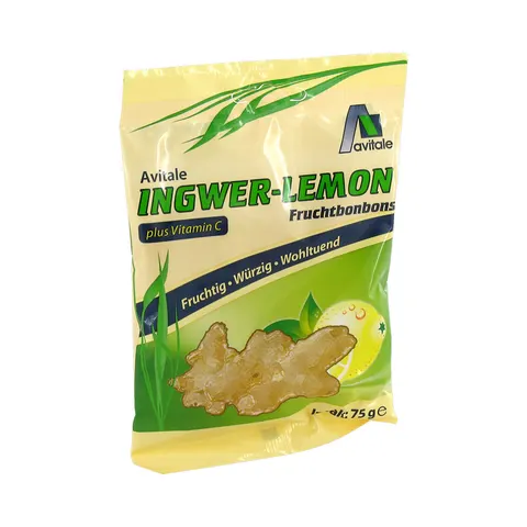 Avitale Ingwer Lemon Fruchtbonbons + Vitamin C – Bild 1