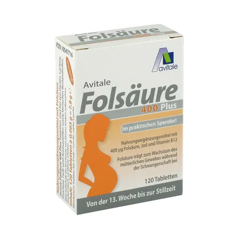 Avitale Folsäure 400 Plus 120 St Tabletten – Bild 1