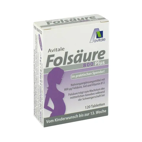 Avitale Folsäure 800 Plus 120 St Tabletten – Bild 1