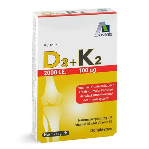 Avitale Vitamin D3+K2 2000 I.E. – Bild 1