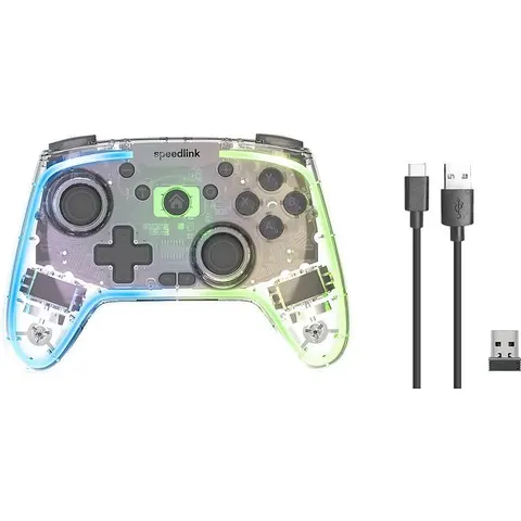Speedlink Gamepad RAIT NX RGB, kabellos, PC/Android/Switch retail – Transparent – Bild 1