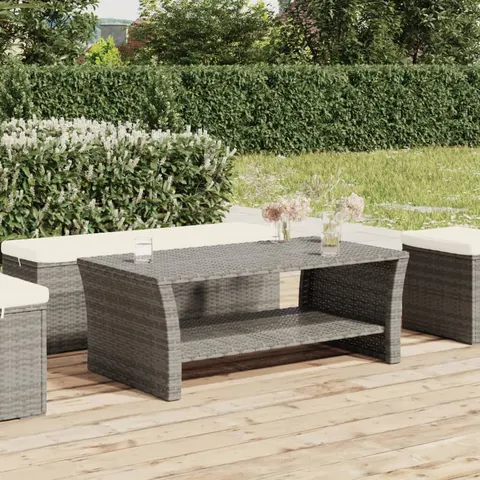 Latitude Run Lathbury Rectangular Outdoor Coffee Table - 100 cm W 50 cm D Grey – image 1