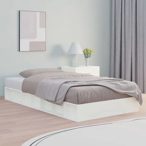 Latitude Run Kruno Solid Wood Bed White 93 x 192.5cm – image 1