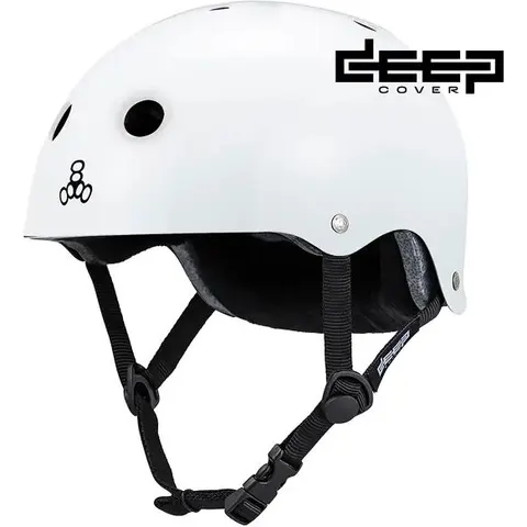 Helm Triple Eight Deep Cover (S-M - White Glossy) – Bild 1