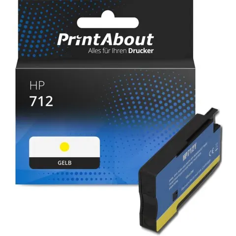 PrintAbout Cartouche compatible HP 712 (3ED69A) - Jaune – image 1