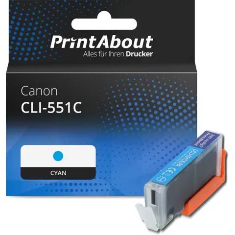 PrintAbout Cartouche compatible Canon CLI-551C - Cyan – image 1