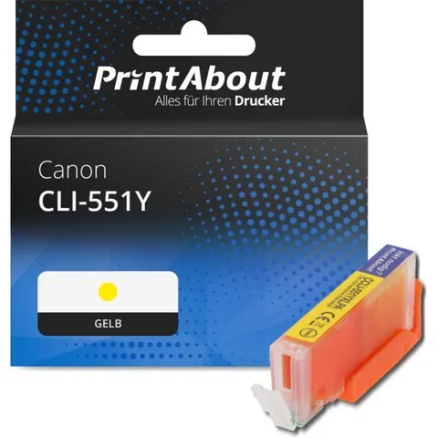 PrintAbout Cartouche compatible Canon CLI-551Y - Jaune – image 1