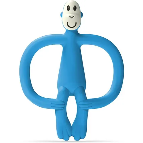 Matchstick Monkey Teether bijtring met Borstel 2in1 Blue 1 st – afbeelding 1