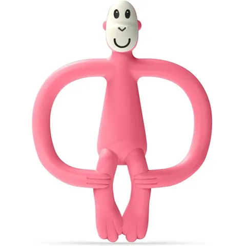 Matchstick Monkey Teether bijtring met Borstel 2in1 Pink 1 st – afbeelding 1