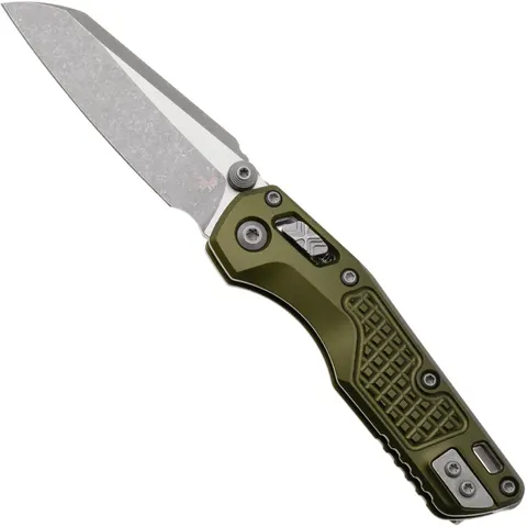 Nóż składany Microtech MSI Standard Issue Mini 210M-10APFROD, Apocalyptic Stonewashed M390MK, OD-Green Frag Aluminum – zdjęcie 1