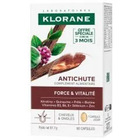 Klorane Quinine Complemento alimenticio anticaída 90 caps. – imagen 1