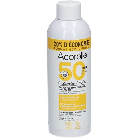 Acorelle Recarga Spray Solar Infantil SPF50 150 ml – imagen 1
