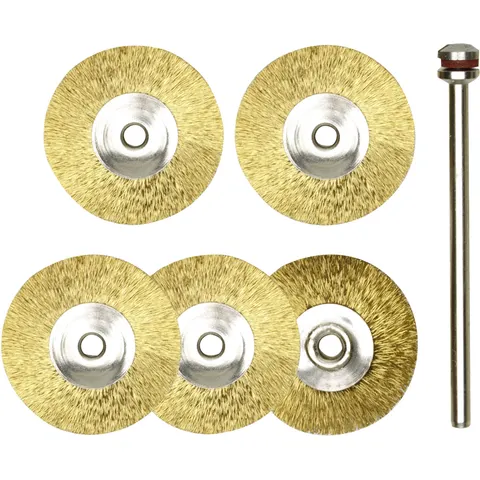 PROXXON 28962 - Brass brushes, wheel shape, 5 pieces – image 1
