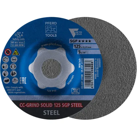 Pferd Disque abrasif CC-Grind Solid SGP ACIER 125 mm (64187126) – image 1