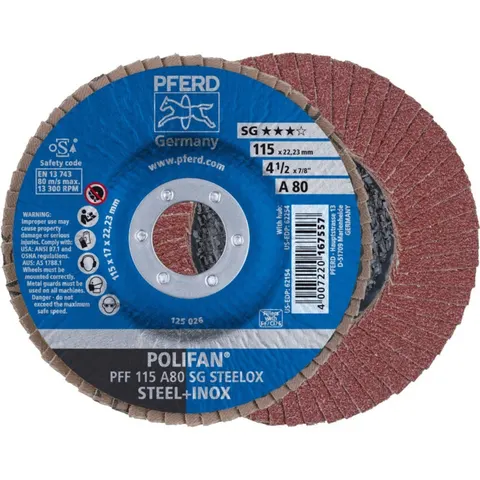 Pferd Fächerschleifscheibe A 80SG gerade 115mm K80 (67608115) – Bild 1