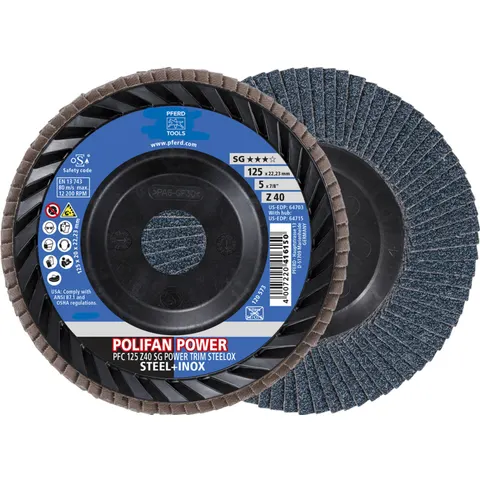 PFERD TOOLS 69301039 Fächerschleifscheibe Durchmesser 125 mm Körnung (num)=40 10 St. – Bild 1