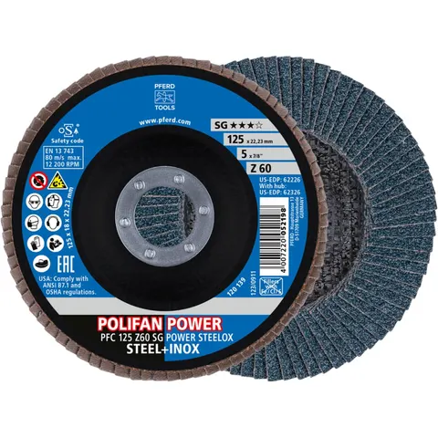 PFERD TOOLS 69398199 Fächerschleifscheibe Durchmesser 125 mm Körnung (num)=60 2 St. – Bild 1