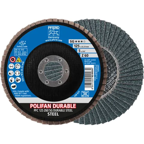 PFERD TOOLS 67782126 Fächerschleifscheibe Durchmesser 125 mm Körnung (num)=60 10 St. – Bild 1